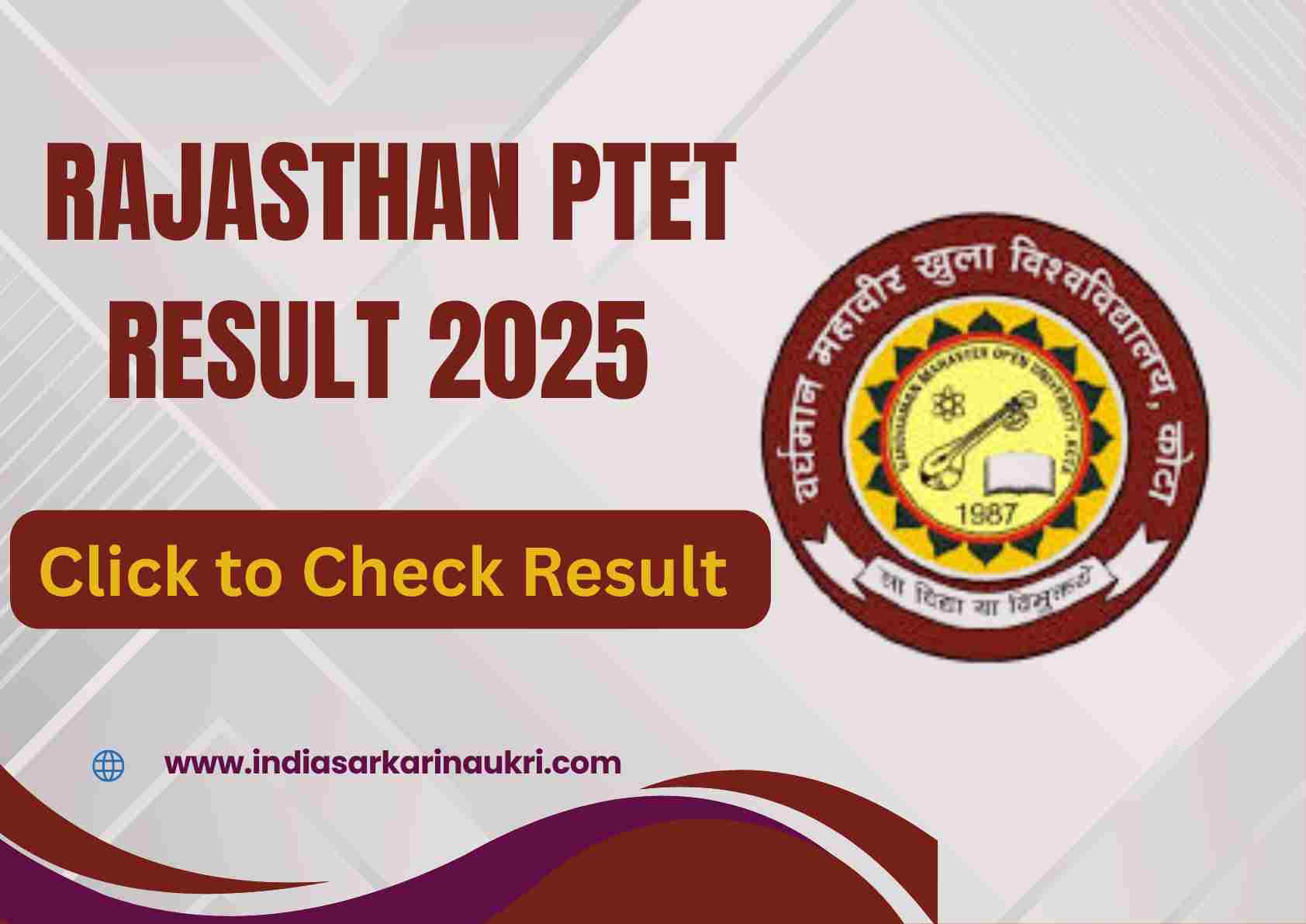 Rajasthan PTET Result 2025 Click to Check Now 